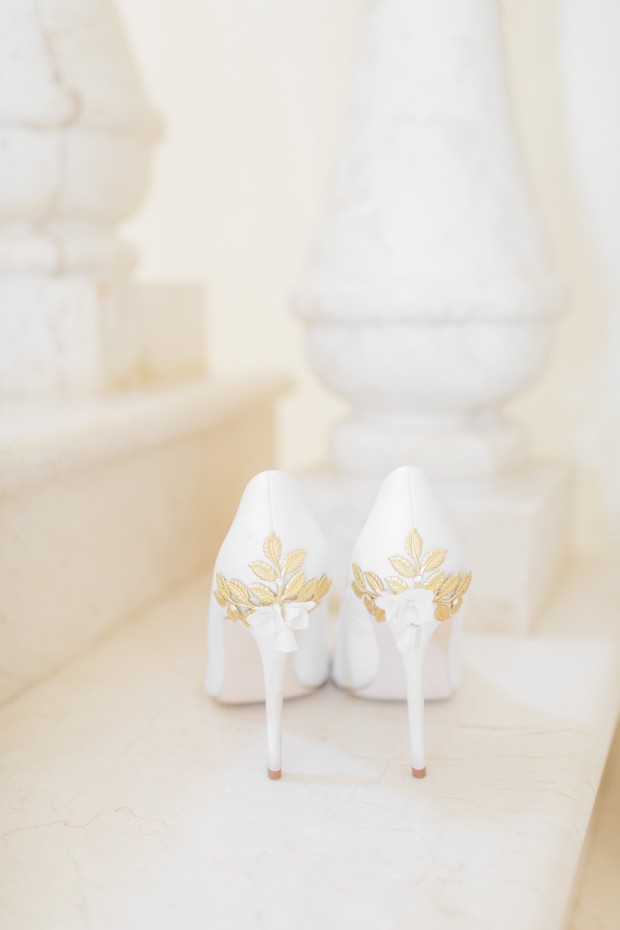 wedding heels with gold