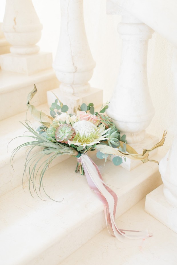king protea wedding bouquet