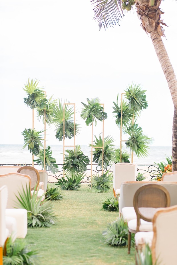 tropical wedding backdrop design