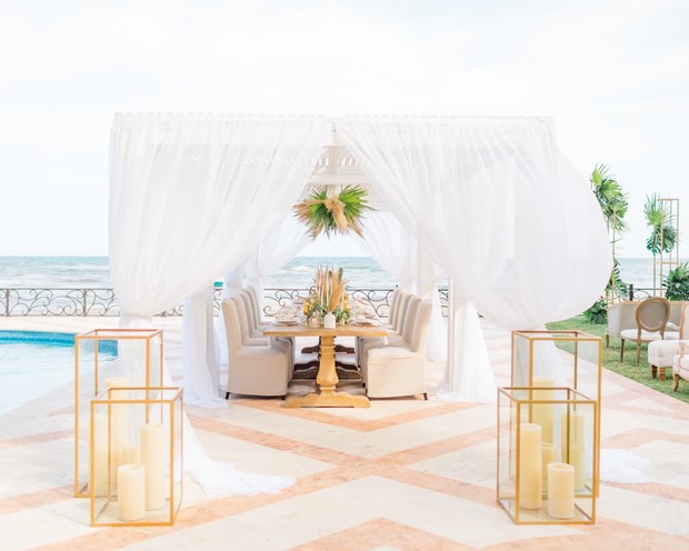 tropical wedding reception design