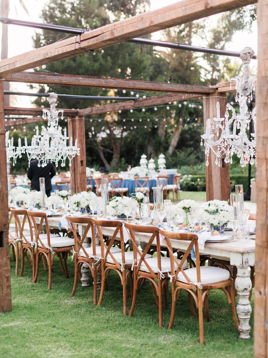Blue and Ivory Garden Glam Wedding