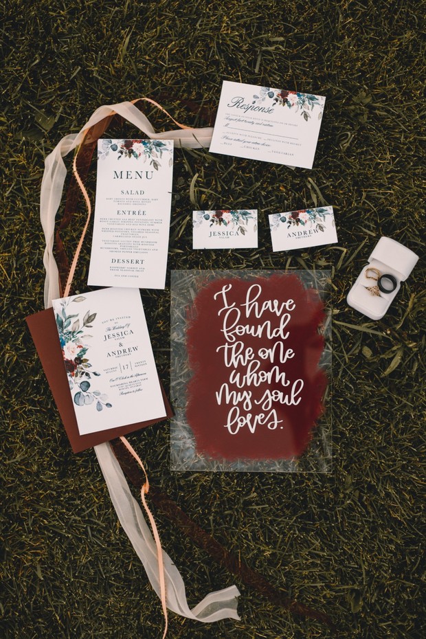 flower wedding menu