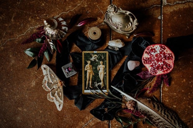 Late fall and halloween inspired wedding accessories