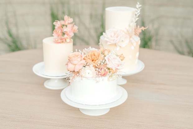 rose gold inspired wedding cakes