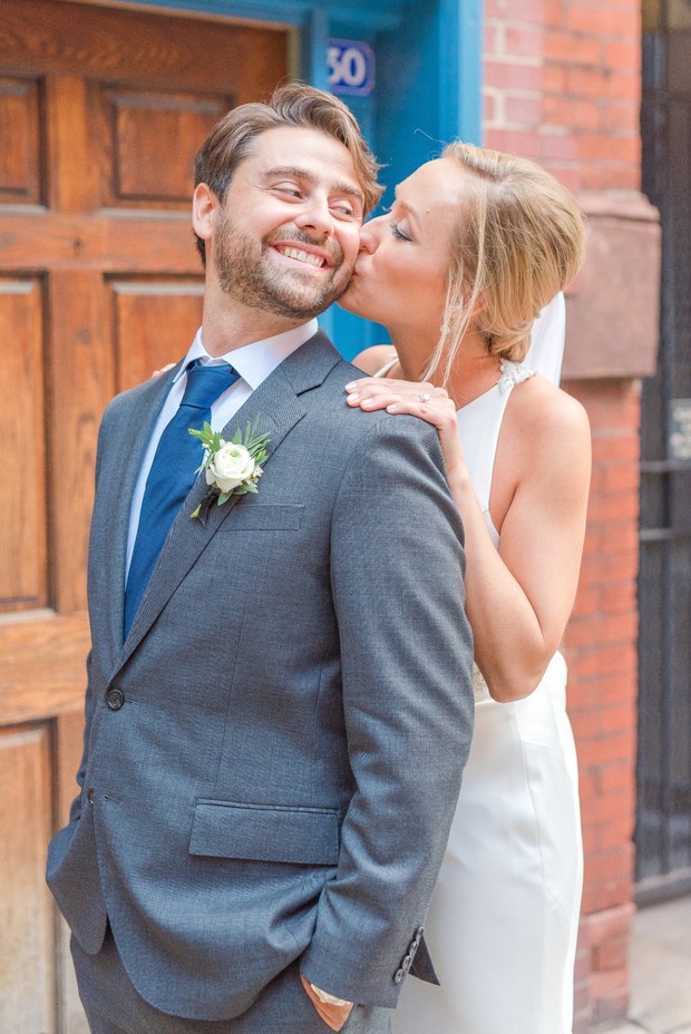 This Blue and White Industrial Chic Wedding Will Brighten Your Day