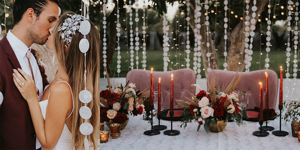 A Burgundy Velvet And Lace Wedding In Mexico