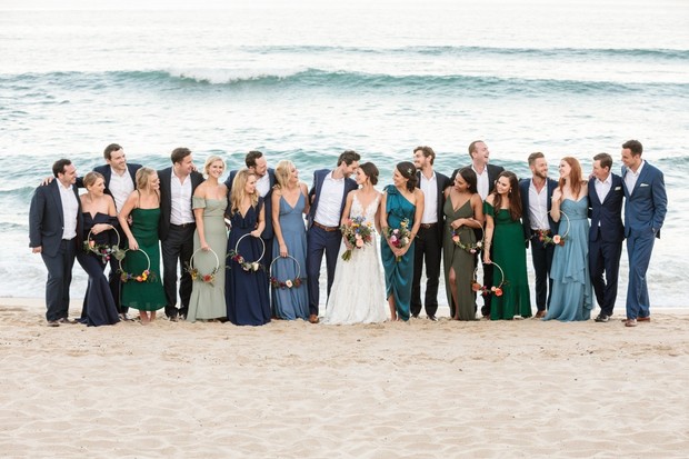 beach wedding party