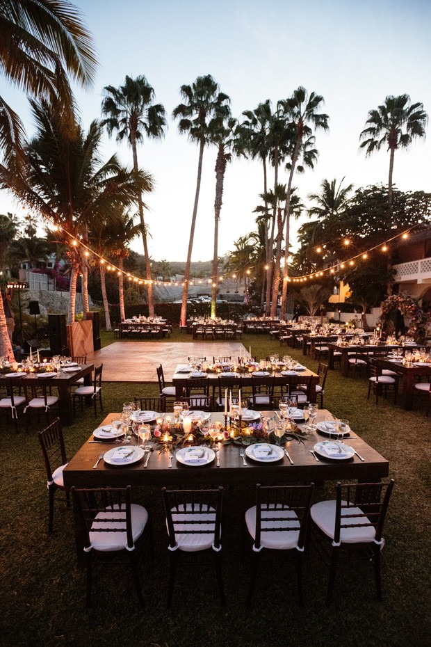 outdoor wedding reception in Cabo San Lucas