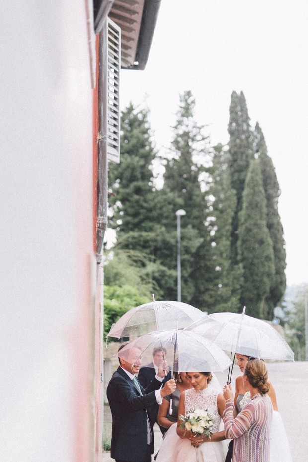 Rainy day wedding in Italy