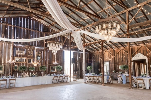 gorgeous barn wedding reception