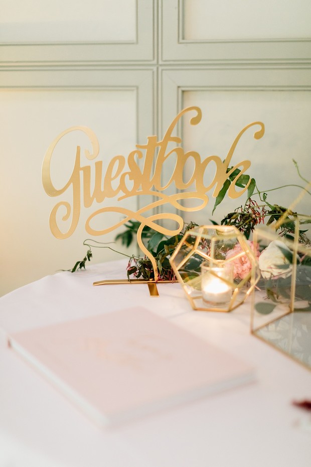 gold guestbook sign