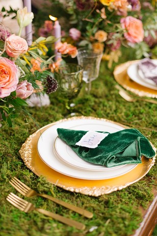 enchanted forest wedding place setting