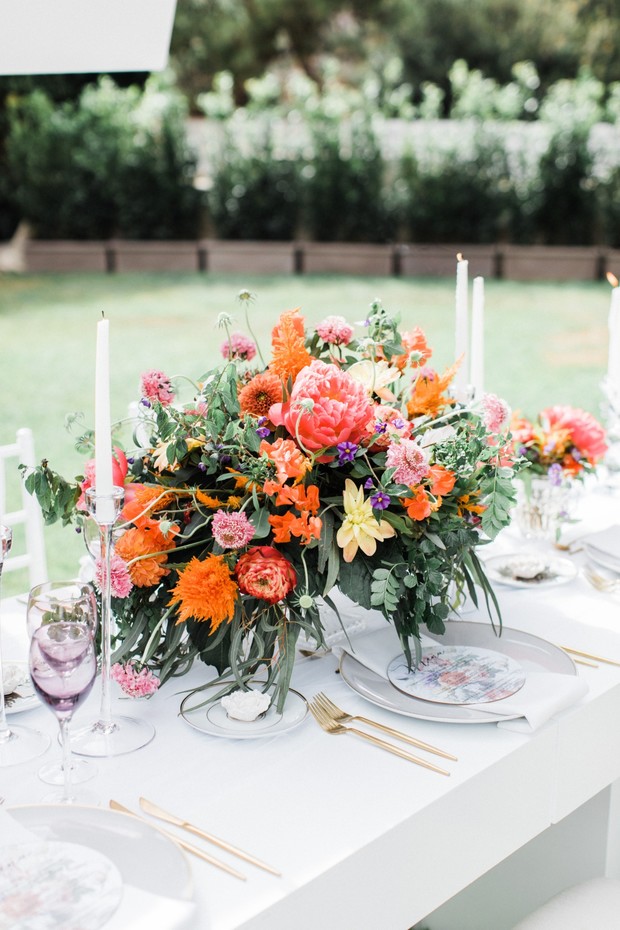 colorful wedding centerpiece