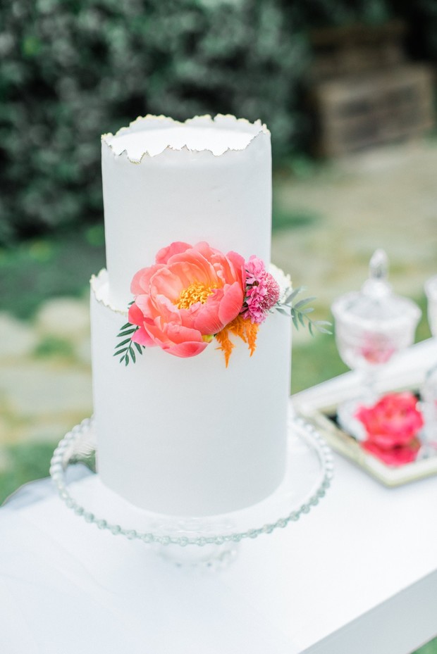 modern white wedding cake