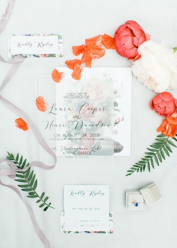 floral wedding invites