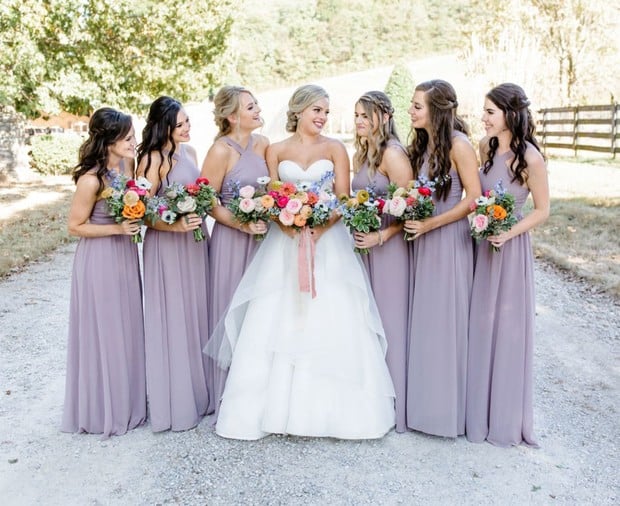 soft purple bridesmaid dresses