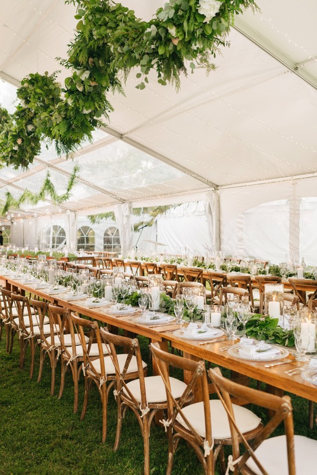 family style tented wedding reception