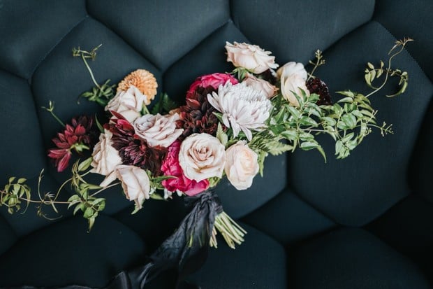 elegant and moody bridal bouquet