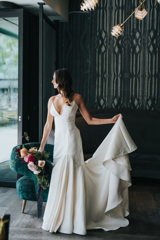 chic and modern wedding dress idea