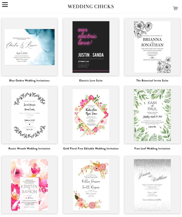 Beautiful collection of wedding invitations with diverse designs