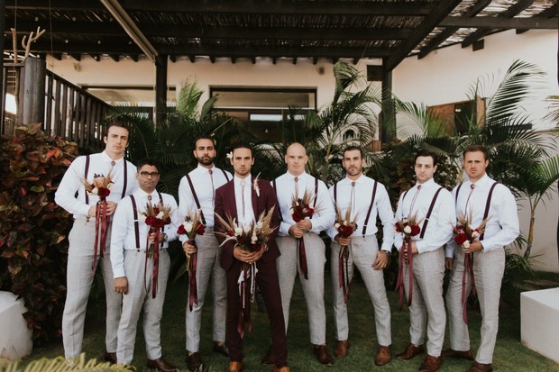 groom and groomsmen in Mexico