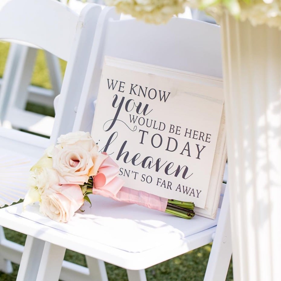 Wedding memorial sign for ceremony