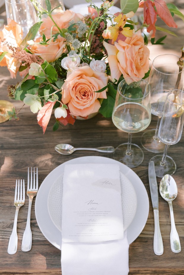 Spring wedding placesetting