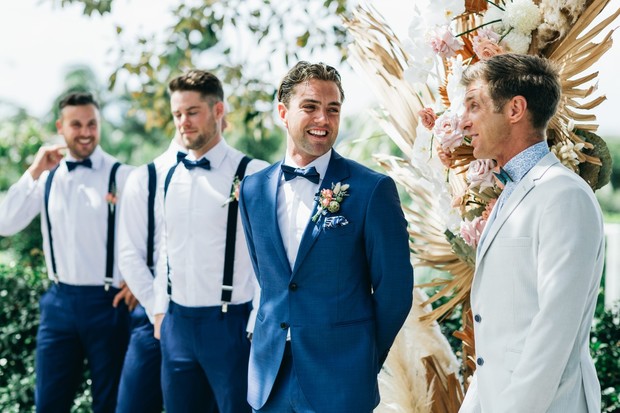 groom and his men at the altar