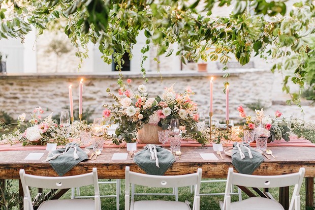 romantic rustic chic wedding table decor