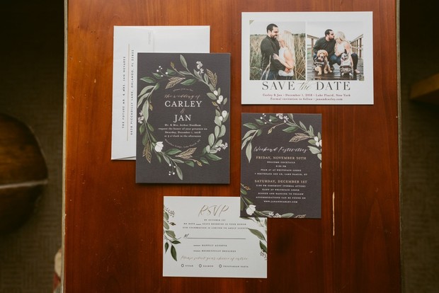 winter wedding invitation suite