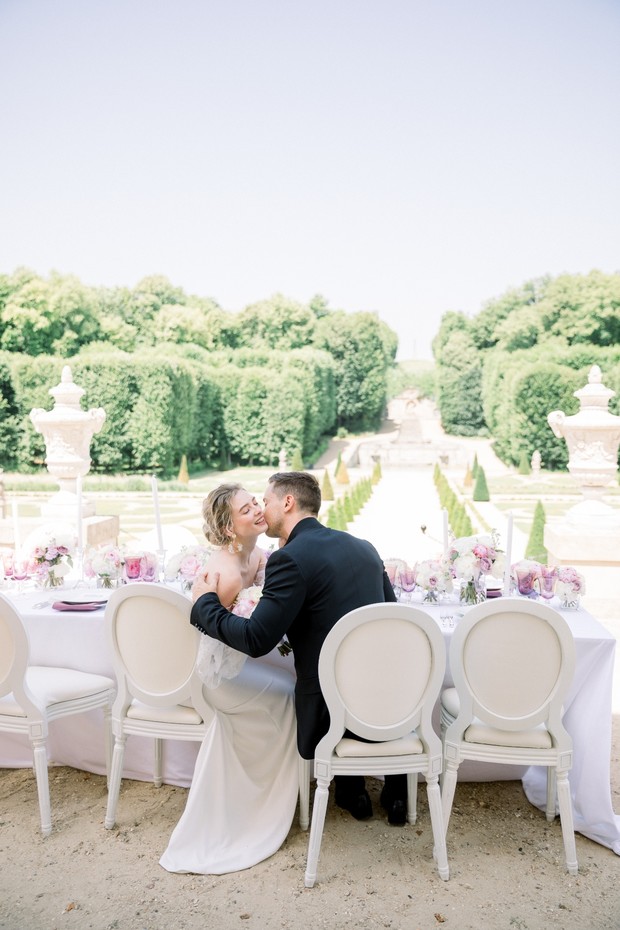 Purple + cream wedding inspiration at Chateau de Villette