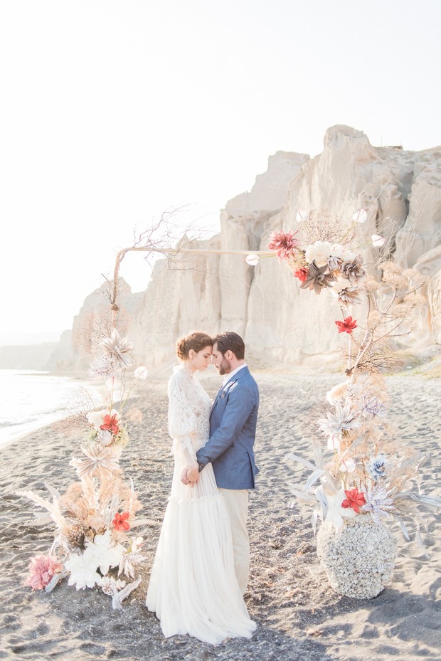 ceremony backdrop for a beach wedding