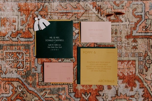 modern wedding invitation suite
