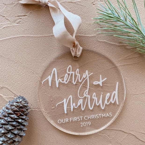 Merry + Married ornament gift