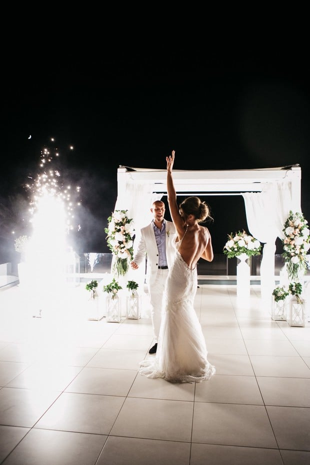 wedding dance with sparklers