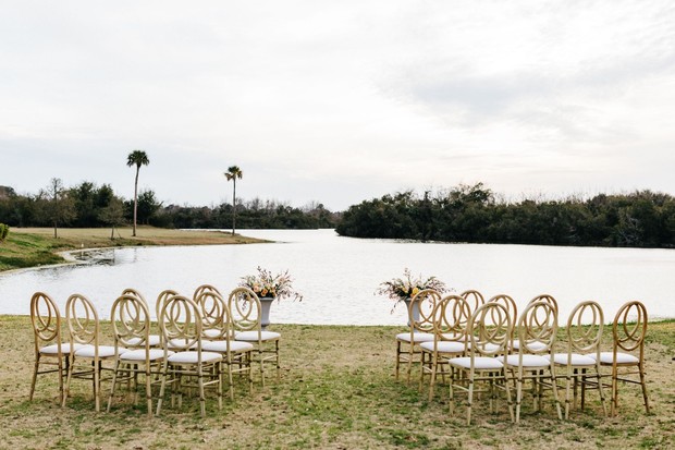 lake side wedding ceremony