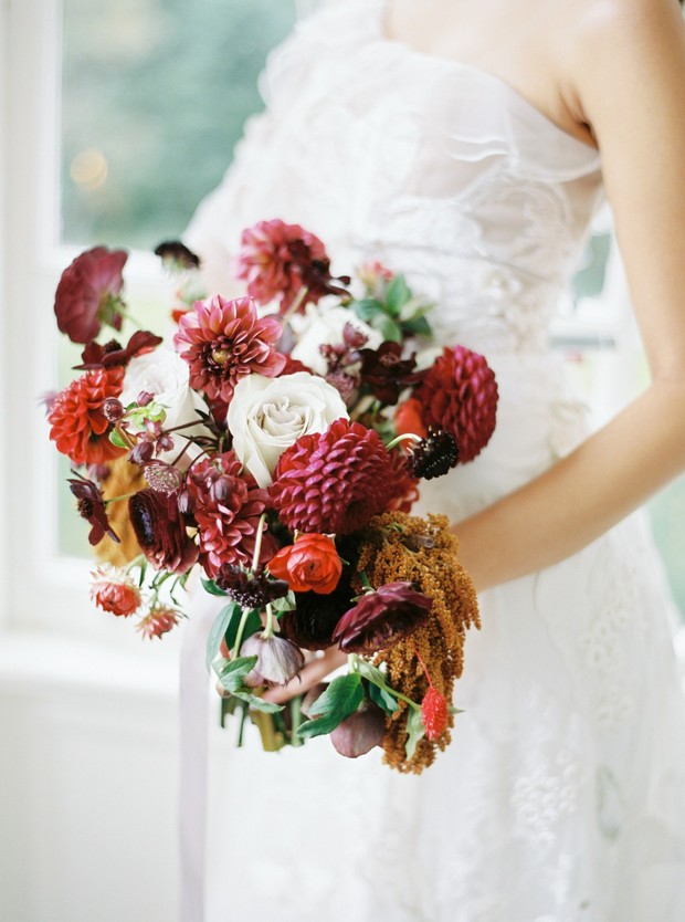 Fall colors wedding bouquet