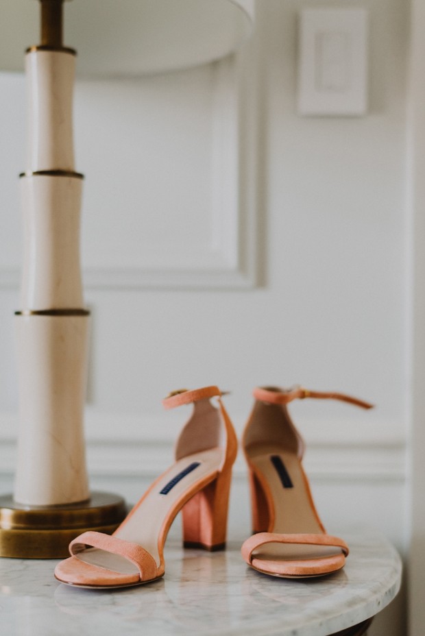 coral wedding shoes