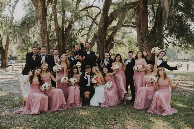 pink wedding party