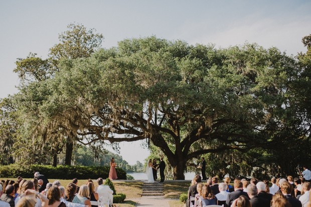romantic outdoor wedding ceremony in South Carolina