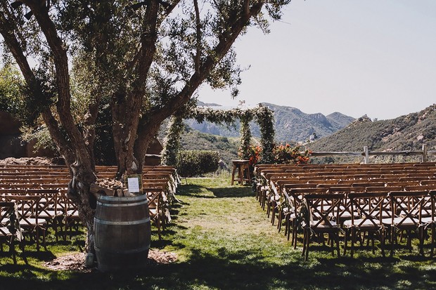 outdoor wedding ceremony in California