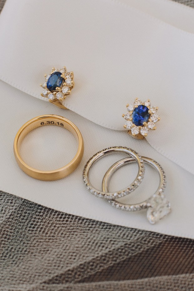 wedding rings and earrings