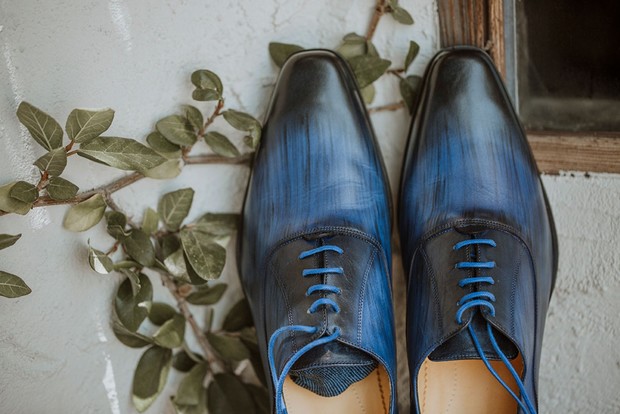 blue groom shoes