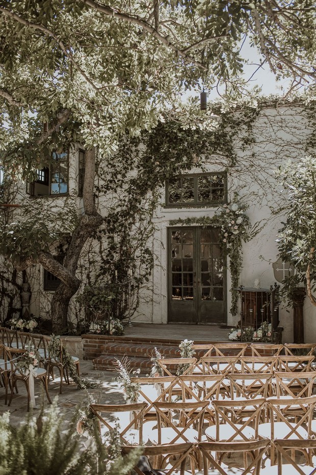 outdoor Italy inspired wedding ceremony venue in California
