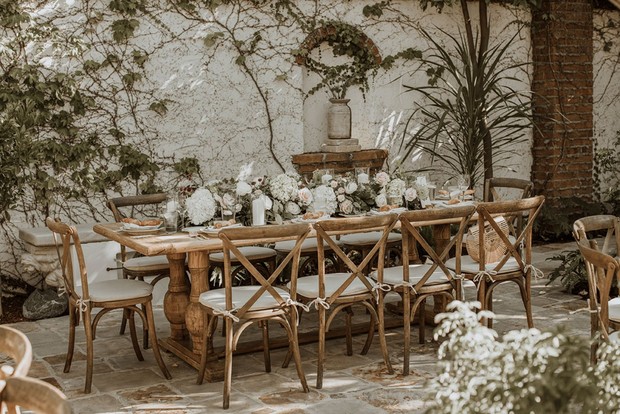 rustic Italian inspired wedding table decor