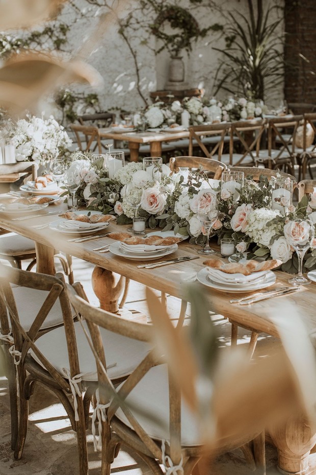 romantic and rustic Italian inspired wedding reception
