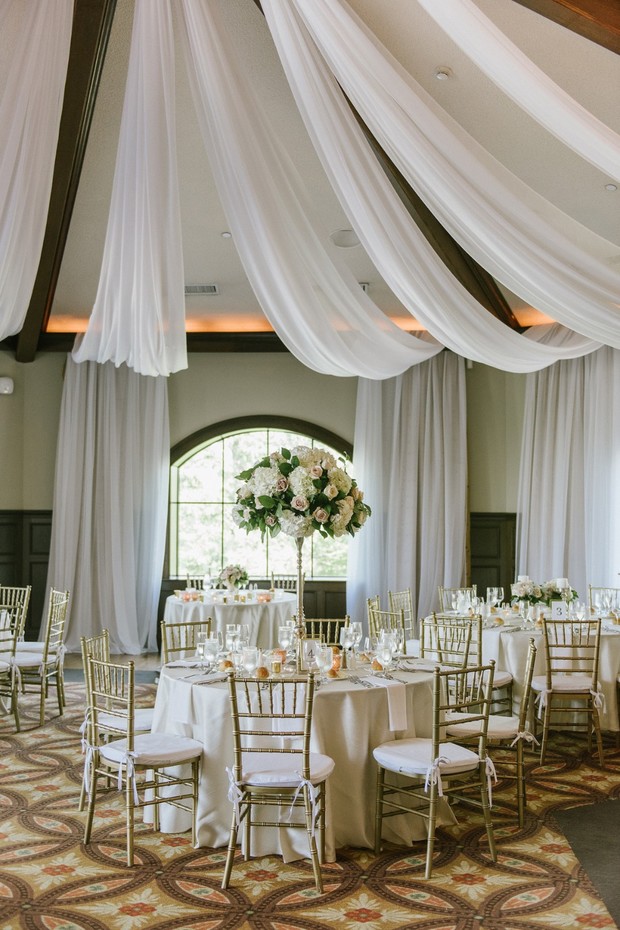 draped fabric wedding decor