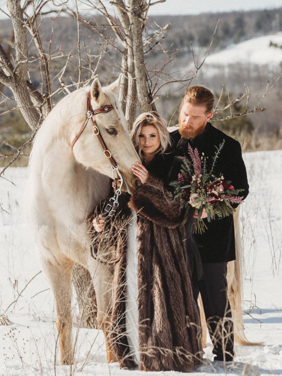 Snow Covered Moody Winter Wedding Ideas