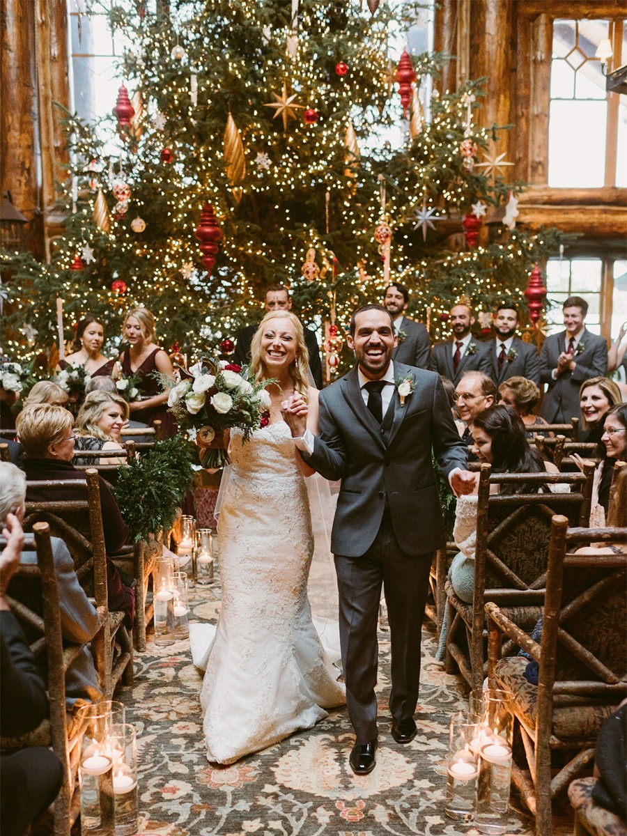 Snowy Christmas Card Style Wedding At Lake Placid