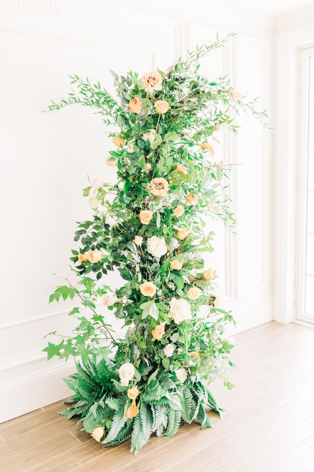 free standing floral column for your wedding ceremony